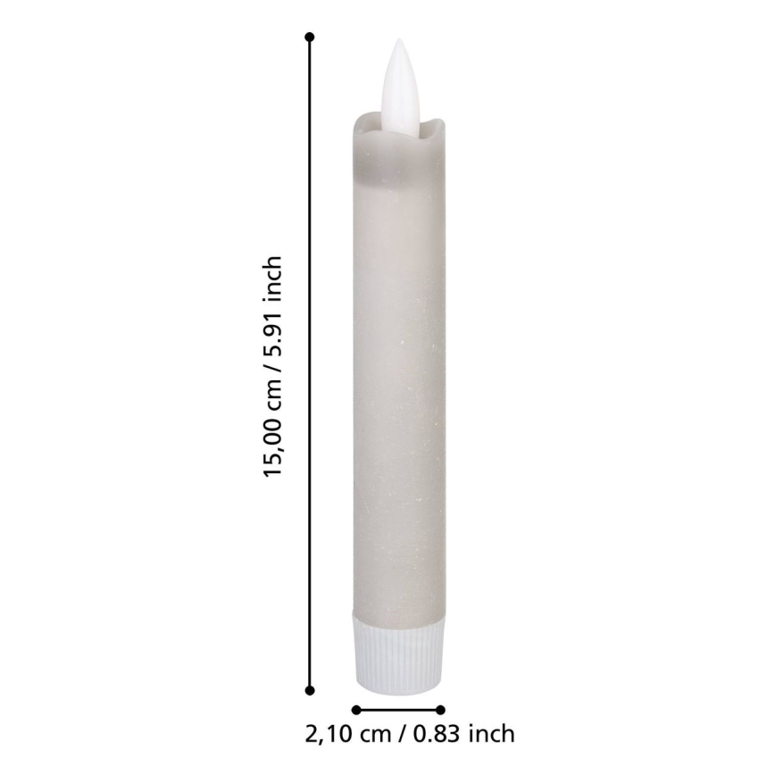 Eglo 422223 - SADA 2x LED Svíčka ANTANABE LED/1xAAA 15 cm šedá