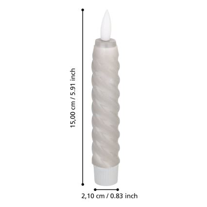 Eglo - SADA 2x LED Svíčka LED/1xAAA 15 cm šedá