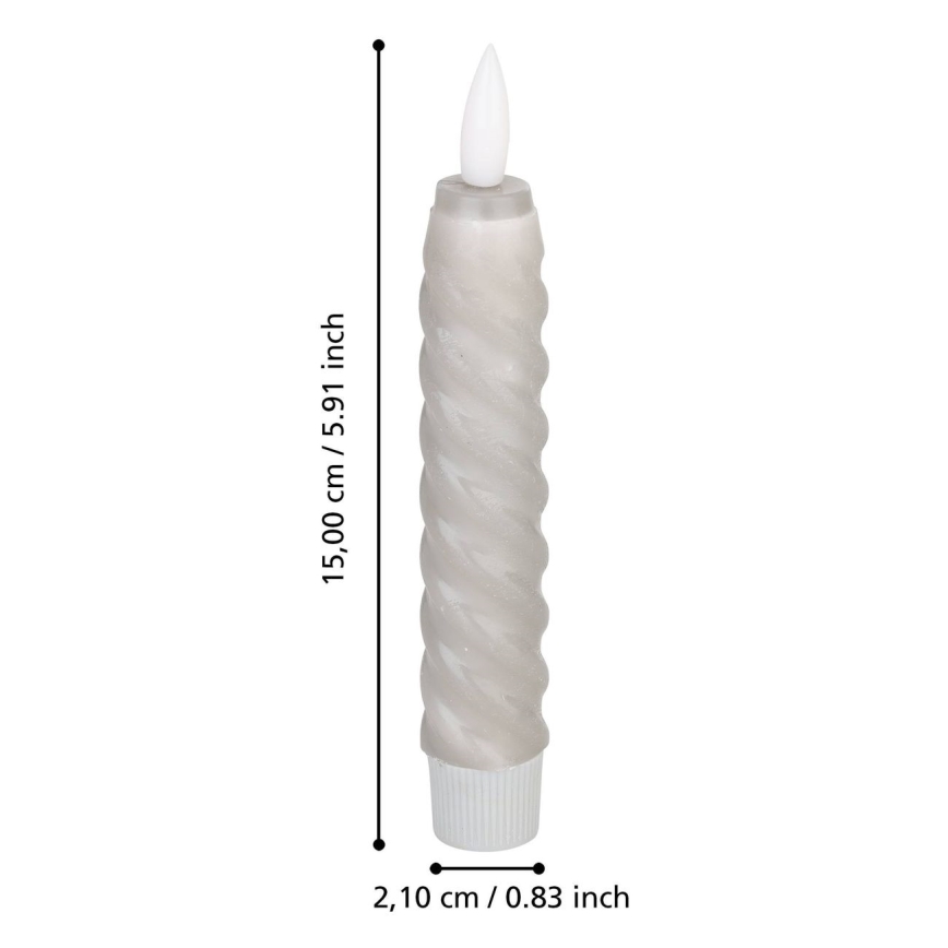 Eglo - SADA 2x LED Svíčka LED/1xAAA 15 cm šedá