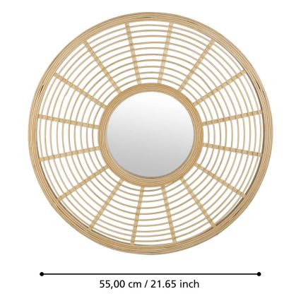 Eglo - Nástěnné zrcadlo pr. 55 cm bambus