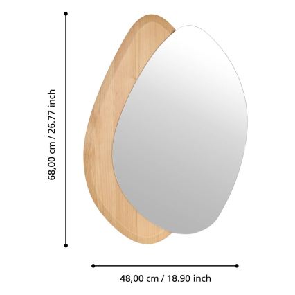 Eglo 425049 - Nástěnné zrcadlo LIOMA 68x48 cm jedle/béžová