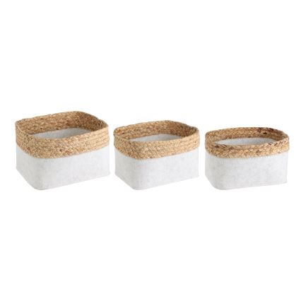 Eglo 426585 - SADA 3x Dekorační košík NANAE 16x27 cm bílá/béžová