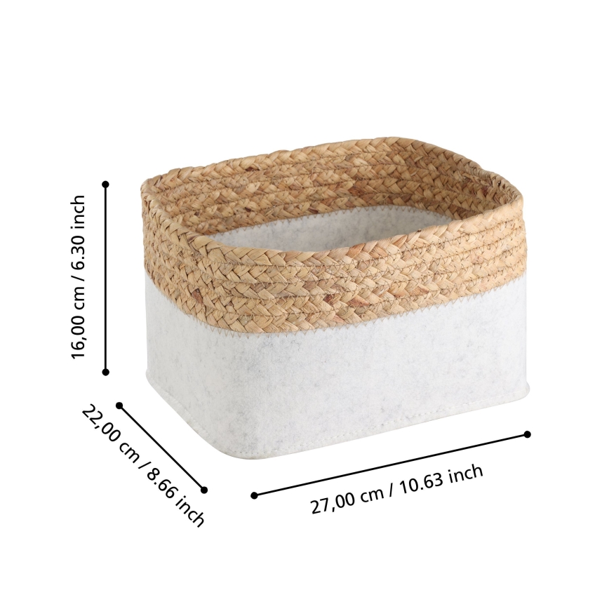 Eglo 426585 - SADA 3x Dekorační košík NANAE 16x27 cm bílá/béžová