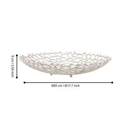 Eglo 427488 - Dekorační mísa KIMITSU pr. 45 cm stříbrná