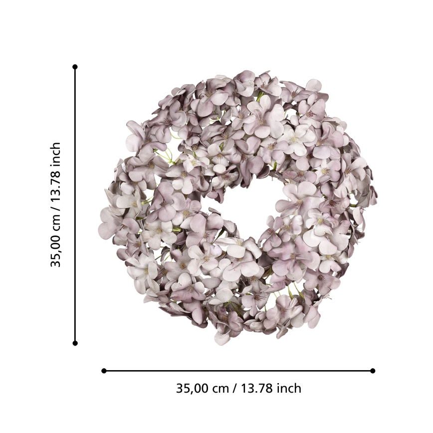 Eglo - Umělý květinový věnec pr. 35 cm fialová