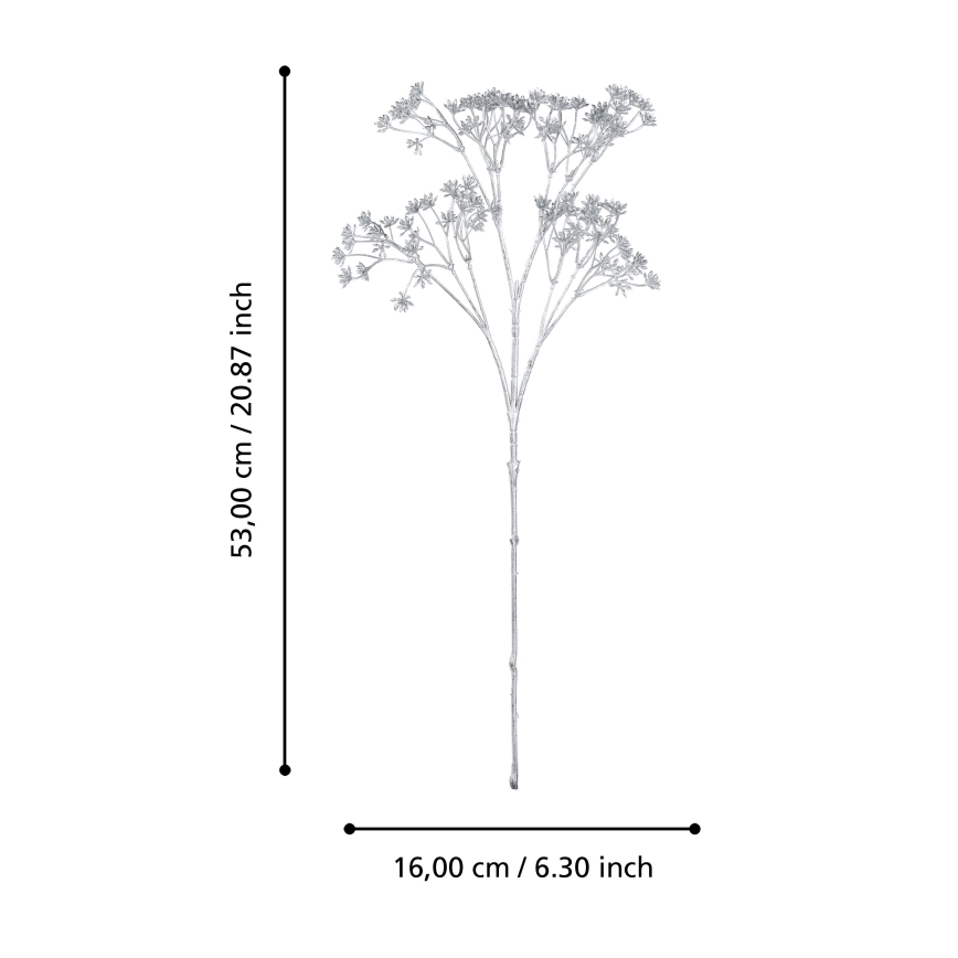 Eglo - Umělá květina 53 cm stříbrná