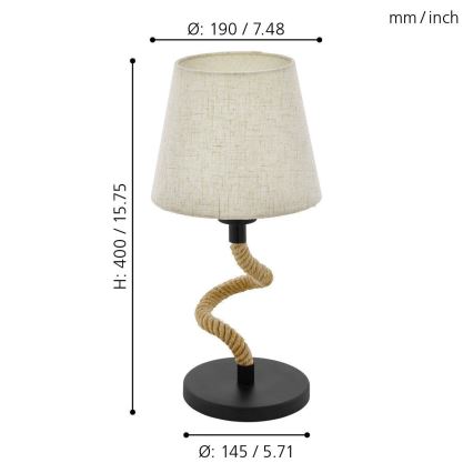 Eglo - Stolní lampa 1xE27/28W/230V