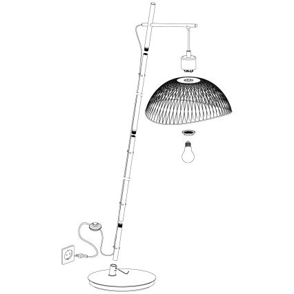 Eglo 43307 - Stojací lampa POMPEYA 1xE27/60W/230V