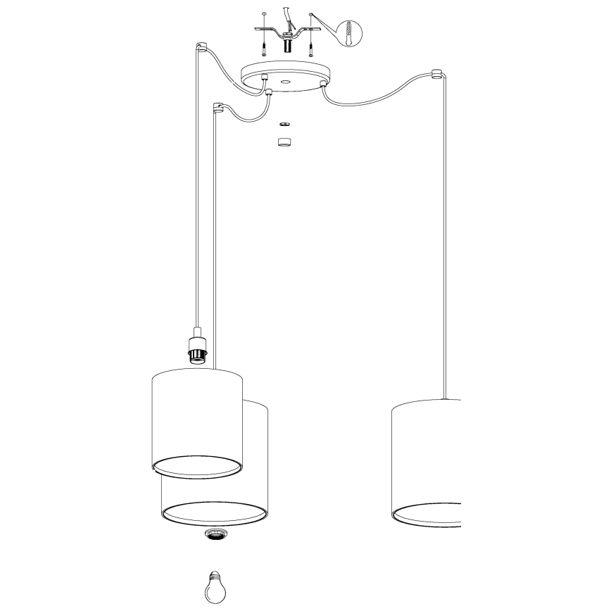 Eglo - Lustr na lanku 3xE27/40W/230V pavouk