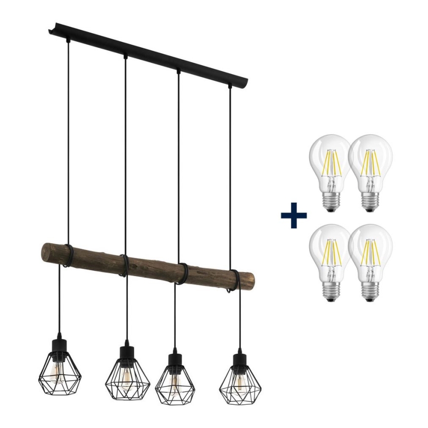 Eglo 43476 - LED Lustr na lanku HORNINGTOPS 4xE27/7W/230V