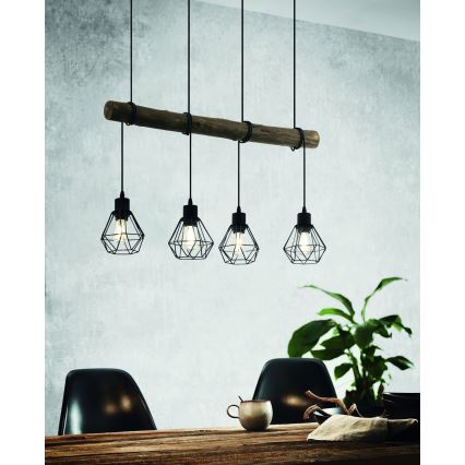 Eglo 43476 - LED Lustr na lanku HORNINGTOPS 4xE27/7W/230V