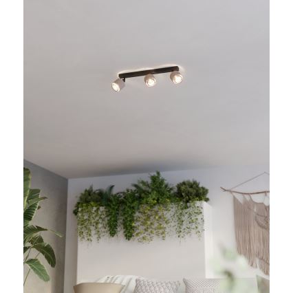 Eglo - Nástěnné svítidlo 3xE14/40W/230V černá/béžová