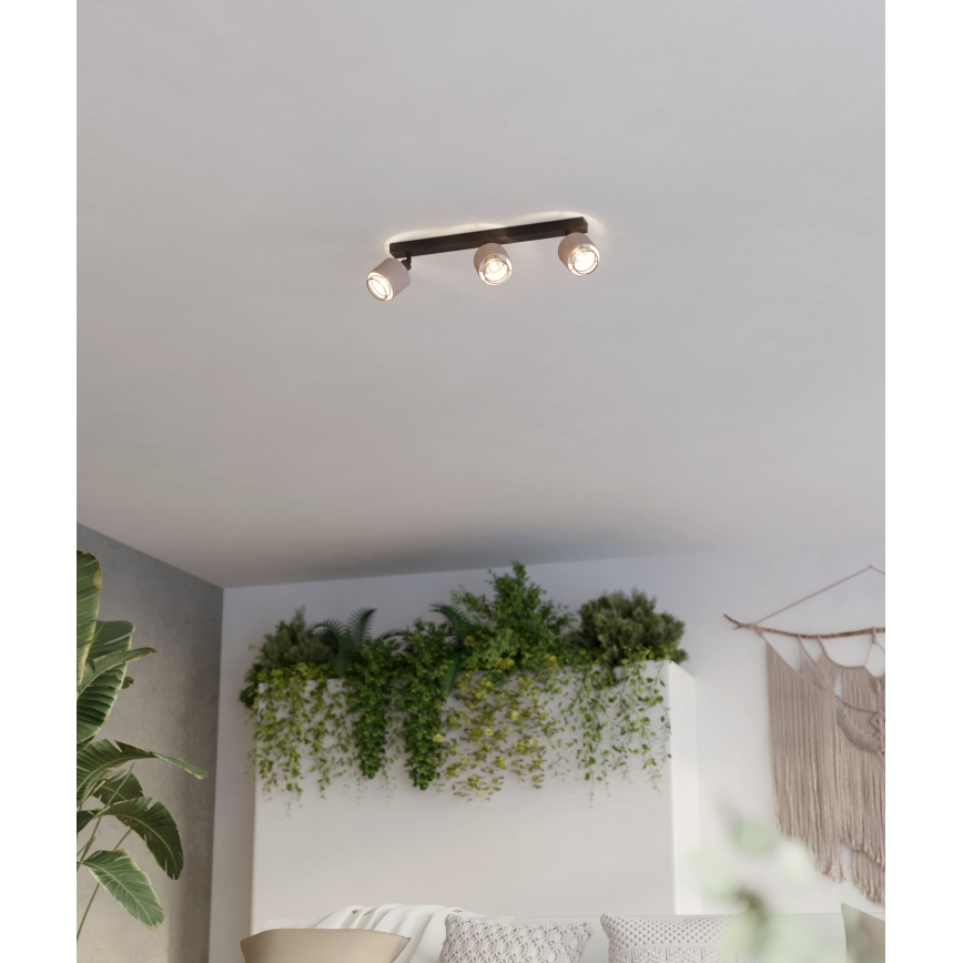 Eglo - Nástěnné svítidlo 3xE14/40W/230V černá/béžová