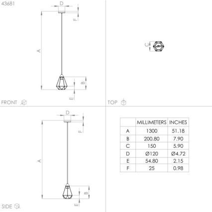 Eglo - Lustr na lanku 1xE27/60W/230V pr. 17,5 cm
