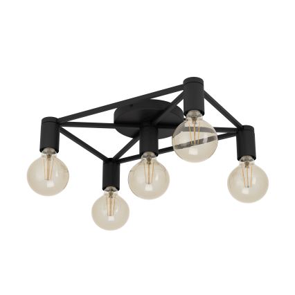 Eglo - Stropní svítidlo 5xE27/40W/230V černá