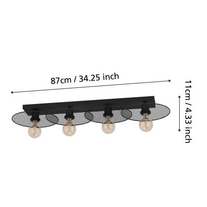 Eglo - Stropní svítidlo 4xE27/40W/230V