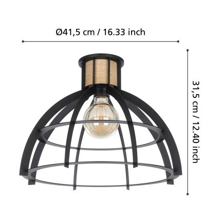 Eglo - Stropní svítidlo 1xE27/40W/230V černá