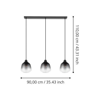 Eglo - Lustr na lanku 3xE27/40W/230V