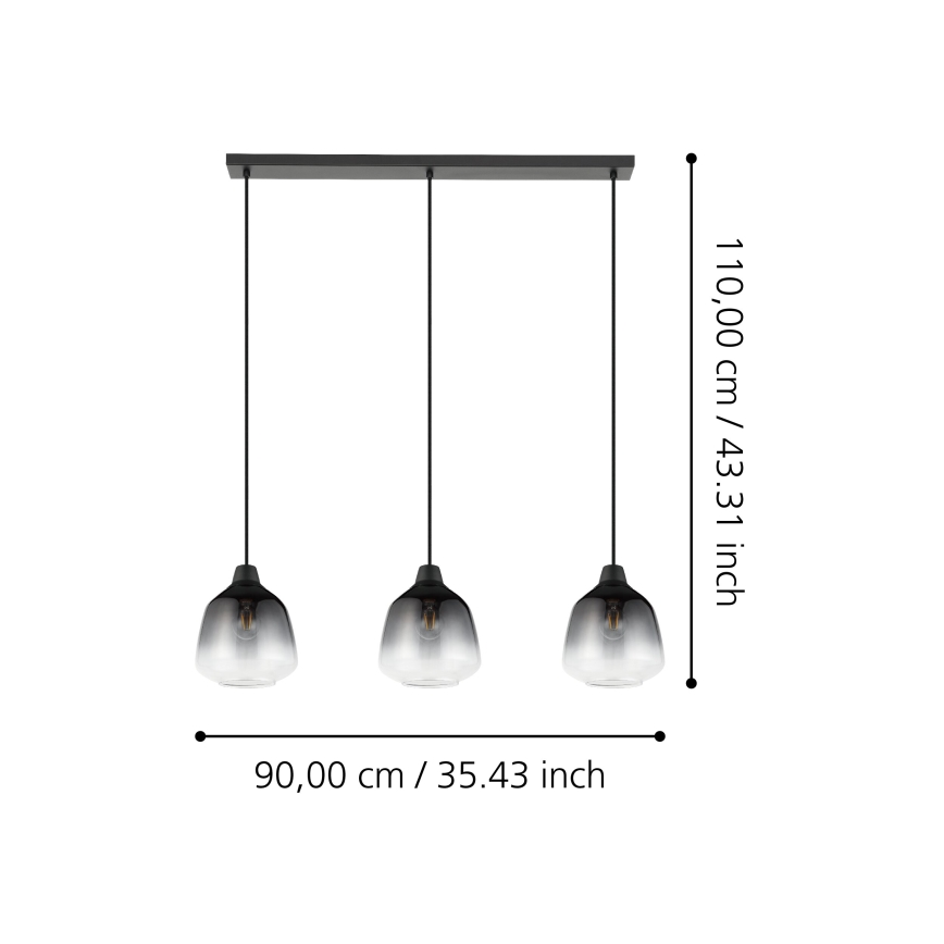 Eglo - Lustr na lanku 3xE27/40W/230V