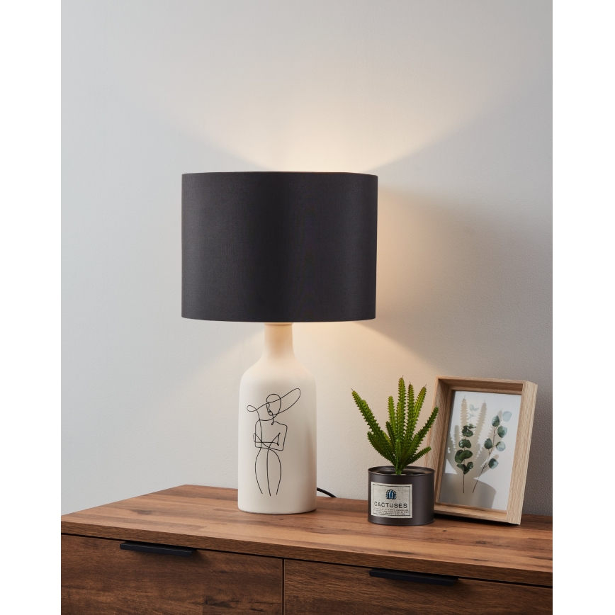 Eglo - Stolní lampa 1xE27/40W/230V černá/bílá