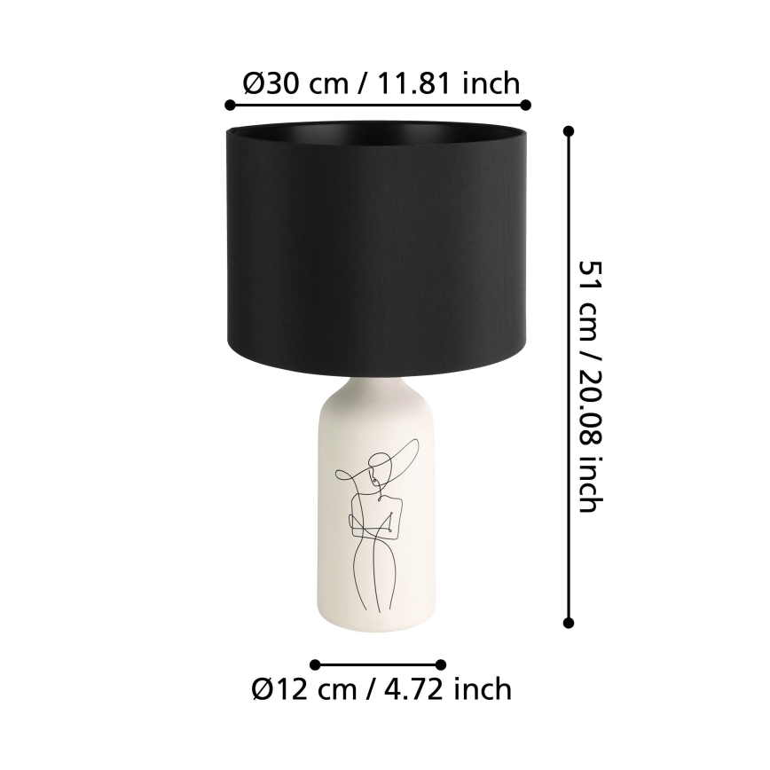 Eglo - Stolní lampa 1xE27/40W/230V černá/bílá