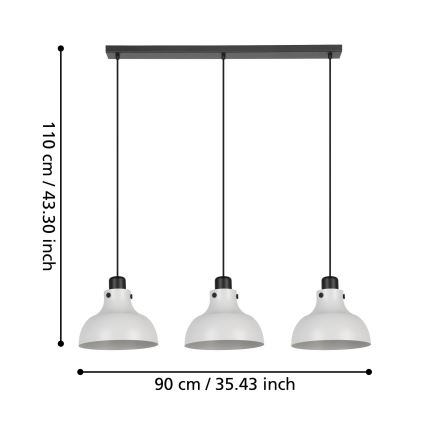 Eglo - Lustr na lanku 3xE27/40W/230V