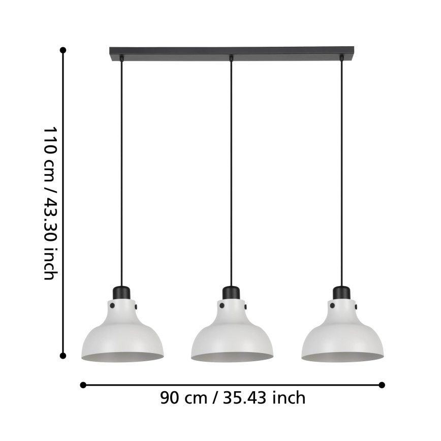 Eglo - Lustr na lanku 3xE27/40W/230V