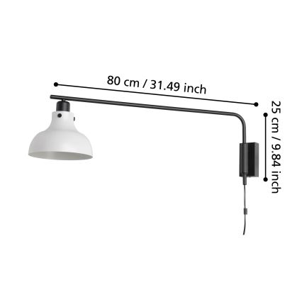 Eglo - Nástěnné svítidlo 1xE27/40W/230V
