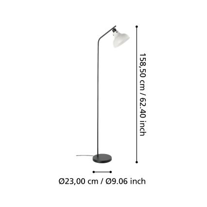 Eglo 43844 - Stojací lampa MATLOCK 1xE27/40W/230V