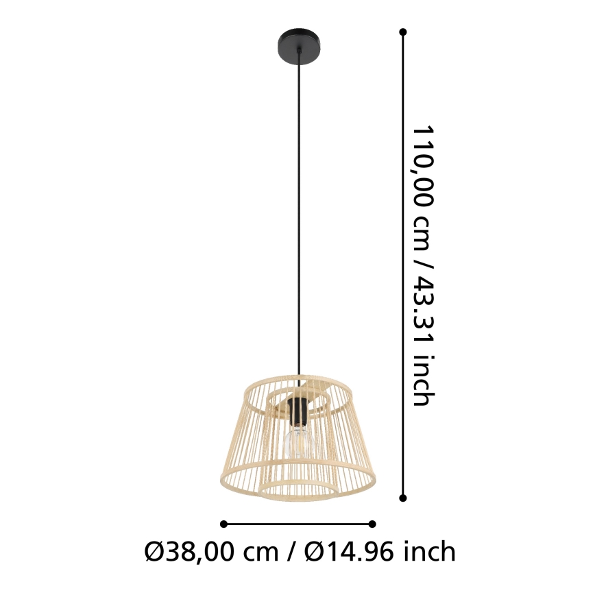 Eglo 43852 - Lustr na lanku HYKEHAM 1xE27/40W/230V