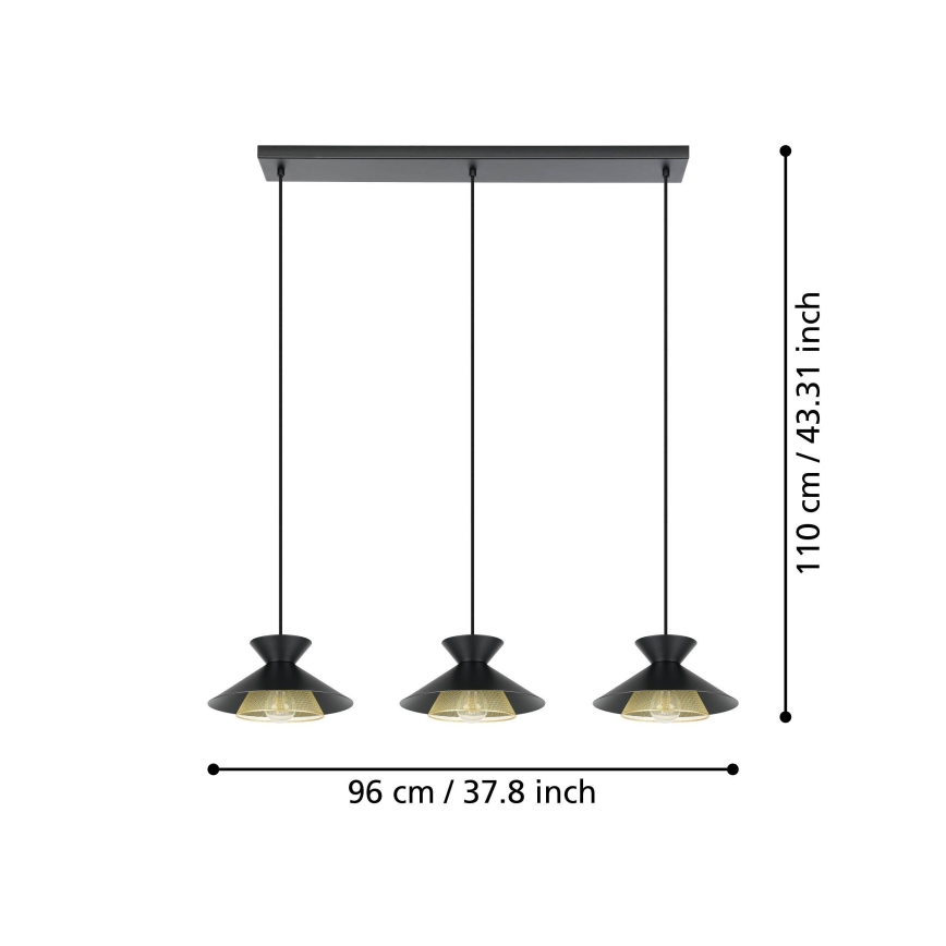 Eglo - Lustr na lanku 3xE27/40W/230V