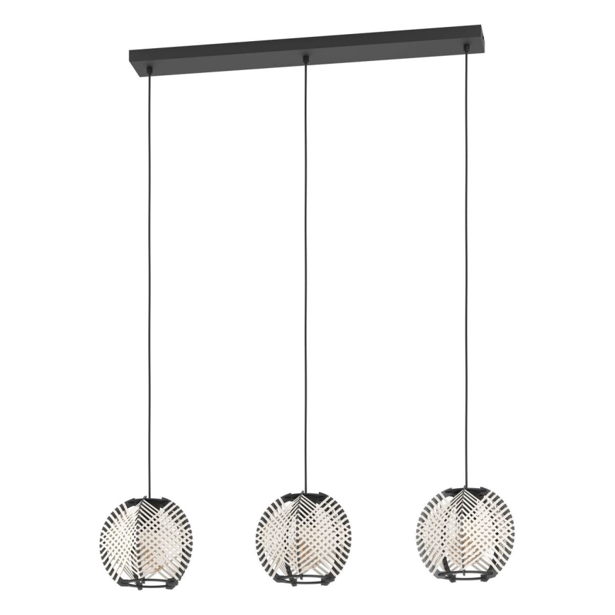 Eglo - Lustr na lanku 3xE27/40W/230V bílá/černá