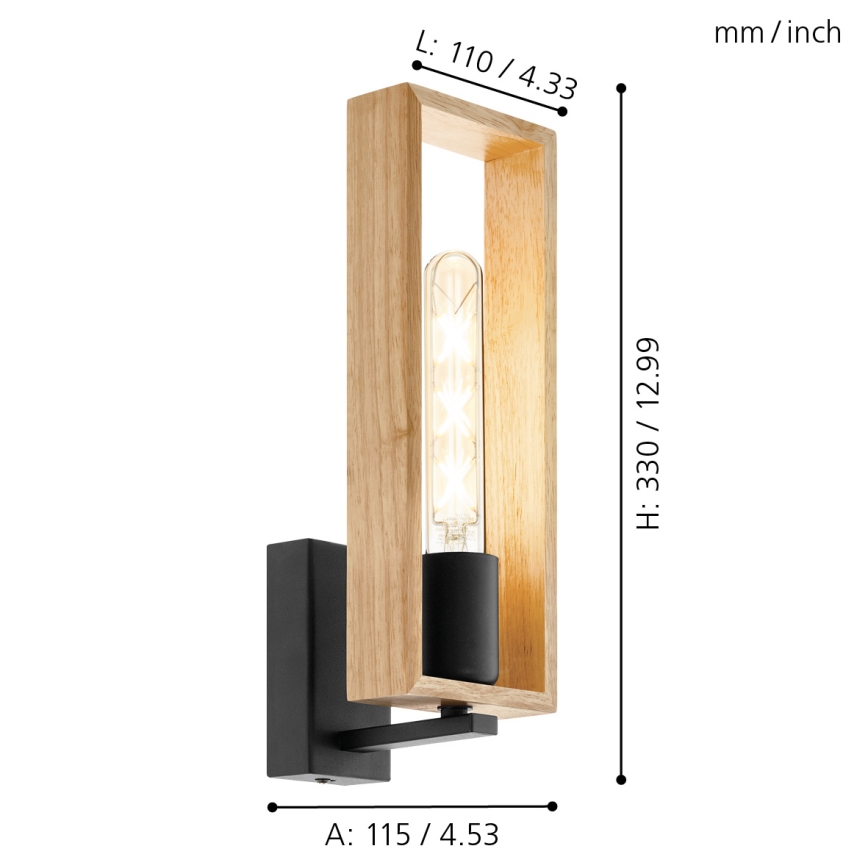Eglo - Nástěnné svítidlo 1xE27/60W/230V - FSC certifikováno