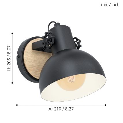 Eglo - Nástěnné svítidlo 1xE27/28W/230V - FSC certifikováno