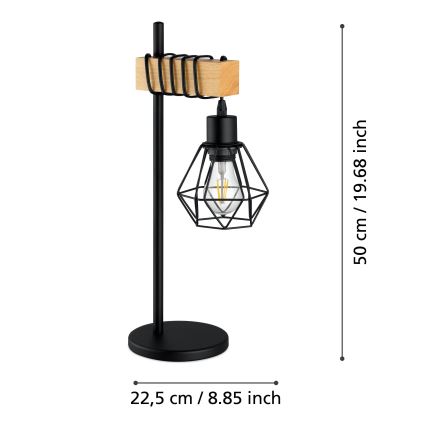 Eglo - Stolní lampa TOWNSHEND 1xE27/60W/230V