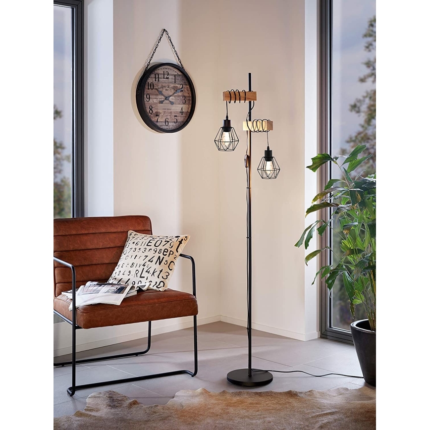 Eglo - Stojací lampa TOWNSHEND 2xE27/60W/230V