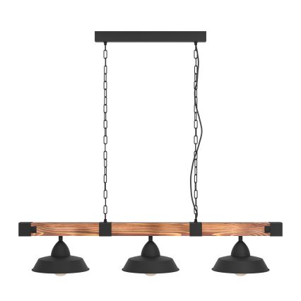 Eglo - Lustr na řetězu 3xE27/60W/230V - FSC certifikováno