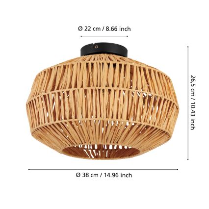 Eglo - Stropní svítidlo 1xE27/40W/230V pr. 38 cm hnědá
