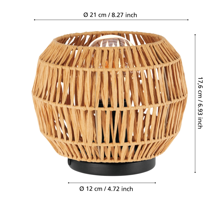 Eglo - Stolní lampa 1xE27/40W/230V hnědá