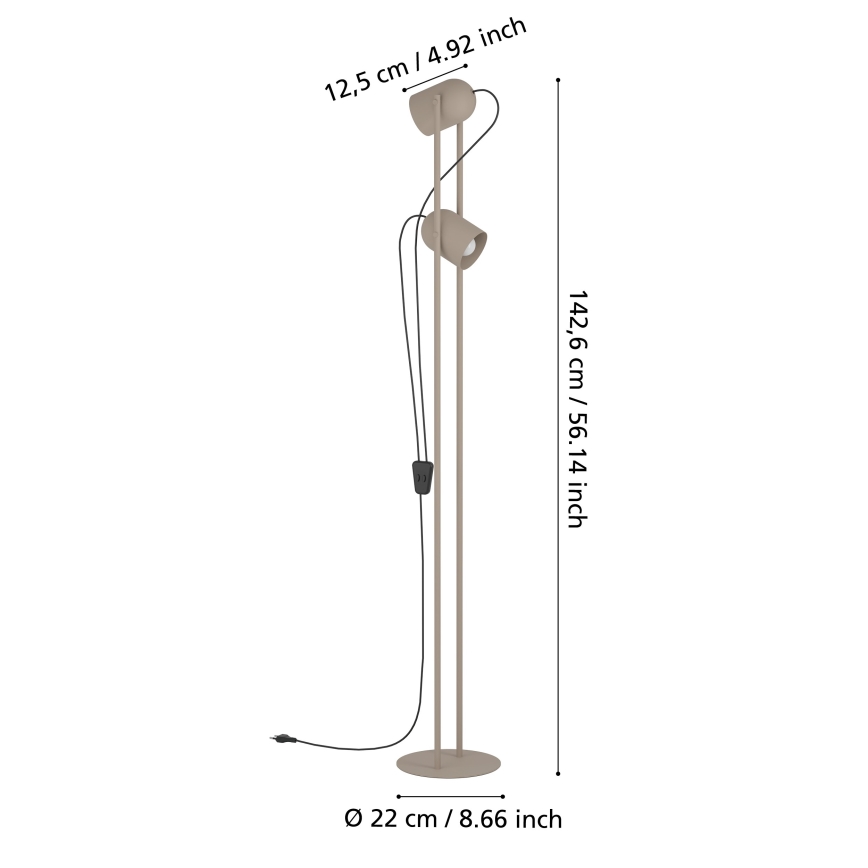 Eglo - Stojací lampa 2xE14/8W/230V béžová