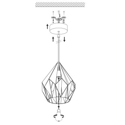 EGLO 49024 - Lustr na lanku CARLTON-P 1xE27/60W/230V