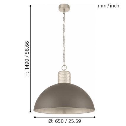 Eglo 49107 - Lustr na řetězu COLDRIDGE 1xE27/60W/230V
