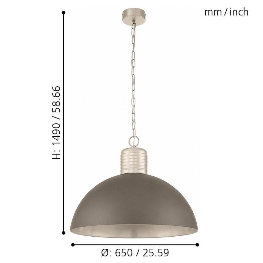 Eglo 49107 - Lustr na řetězu COLDRIDGE 1xE27/60W/230V