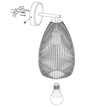 Eglo 49143 - Nástěnné svítidlo CLEVEDON 1xE27/60W/230V