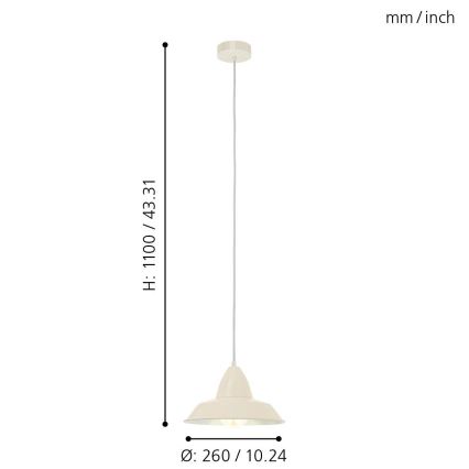 Eglo 49245 - Lustr AUCKLAND 1xE27/60W/230V