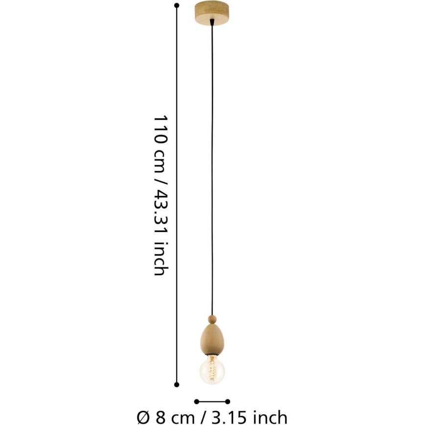 Eglo 49376 - Závěsné svítidlo AVOLTRI 1xE27/60W/230V