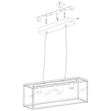 Eglo 49393 - Lustr CHARTERHOUSE 3xE27/60W/230V