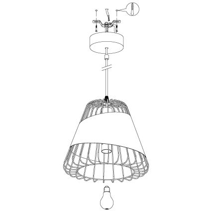 Eglo 49446 - Lustr na lanku AUSTELL 1xE27/60W/230V