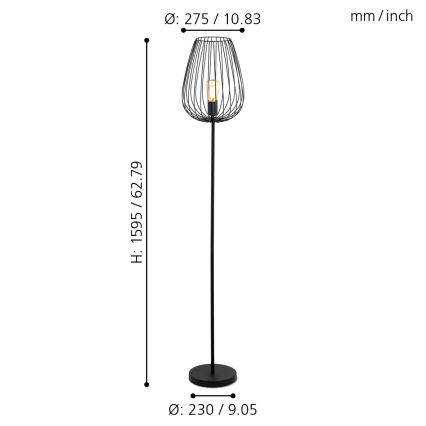 Eglo - Stojací lampa 1xE27/60W/230V