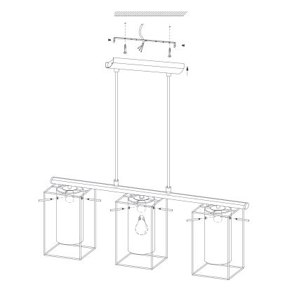 Eglo 49496 - Lustr LONCINO 3xE27/60W/230V